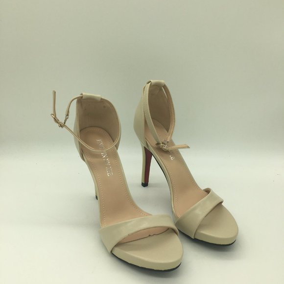 Beige Women Ankle Strap Platfrom Sandals Open Toe High Heels Pumps - Picture 2 of 10